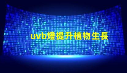 uvb燈提升植物生長的秘密武器