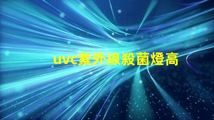 uvc紫外線殺菌燈高效抗菌解決方案如何提升您業(yè)務的安全性