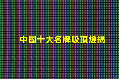 中國十大名牌吸頂燈揭示市場領(lǐng)先者的秘密