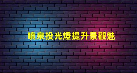 噴泉投光燈提升景觀魅力的照明選擇