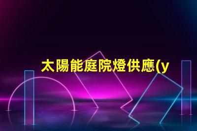 太陽能庭院燈供應(yīng)廠探尋高效能和耐用性的選擇