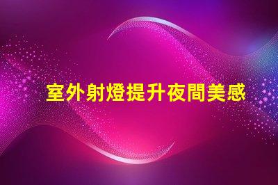 室外射燈提升夜間美感的照明解決方案