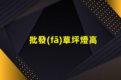 批發(fā)草坪燈高效能草坪燈采購(gòu)指南